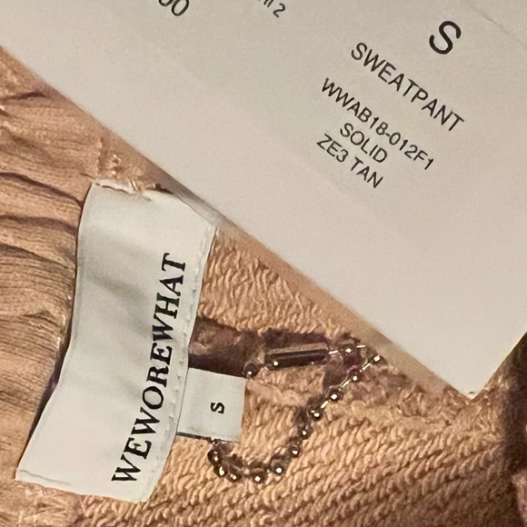 NEW WEWOREWHAT SOLID TAN SWEATPANTS - Picture 8 of 15